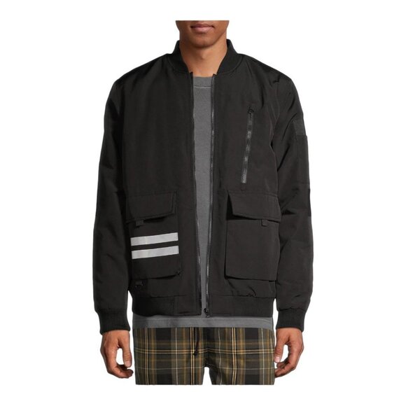 American Stitch Other - American Stitch Men's Black Reflective Long Bomber Jacket XL